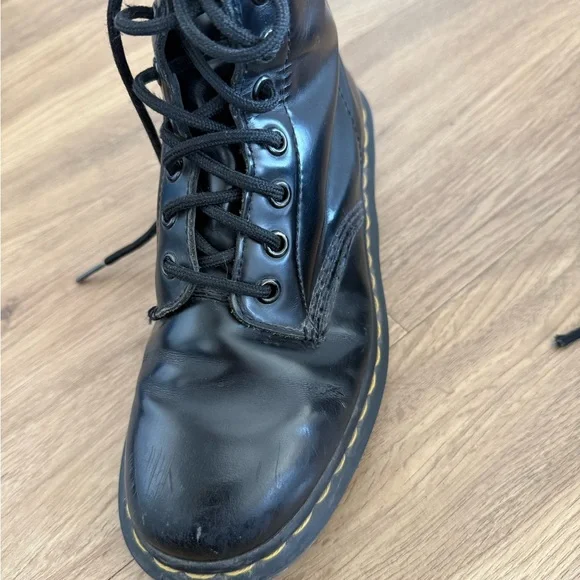 Dr Martens Black Leather Lace-Up Combat Boots - Woman - Picture 7 of 11